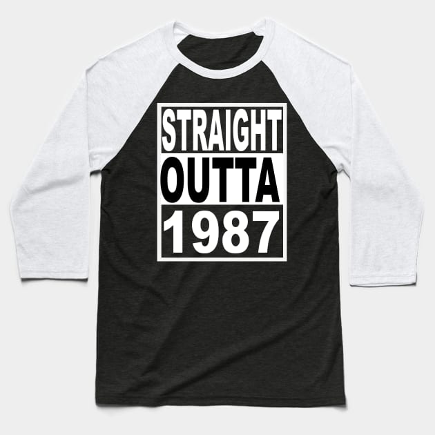 Straight Outta 1987 Baseball T-Shirt by TkApparel